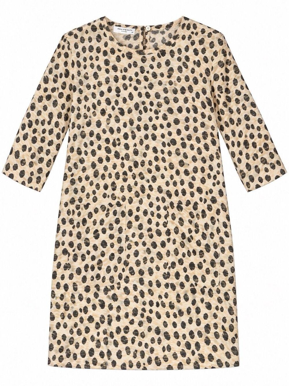 Equipment Femme Aubrey 100% Silk Leopard Print Shift Mini Dress S Pockets